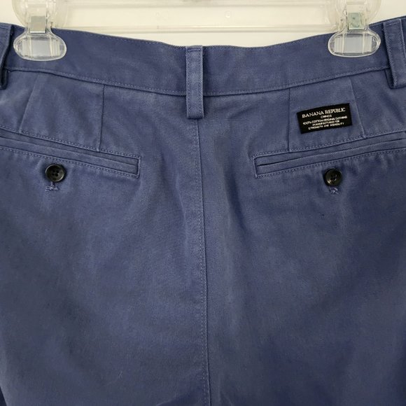Banana Republic Men’s 100% Cotton Twill Shorts Size 34, Inseam 11” in Blue Gray - Picture 7 of 9